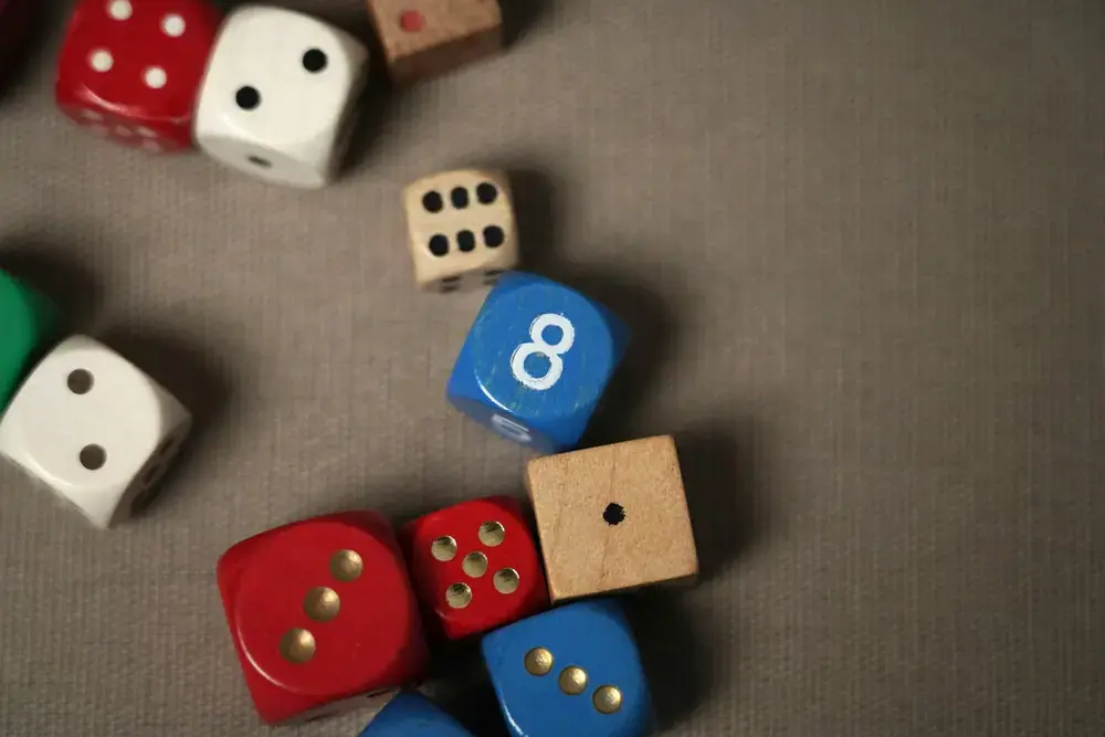 a group of dice sitting on top of a table